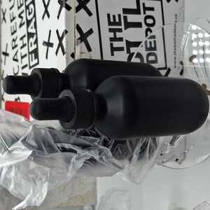 Dropper Bottles New Frosted Black Apothocary. 50ml         Set Of 3